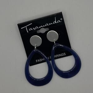 Retro Navy Blue Teardrop Earrings – Taramanda